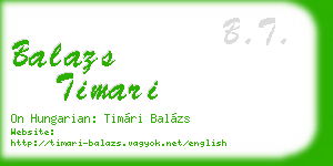 balazs timari business card