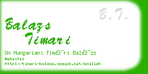 balazs timari business card